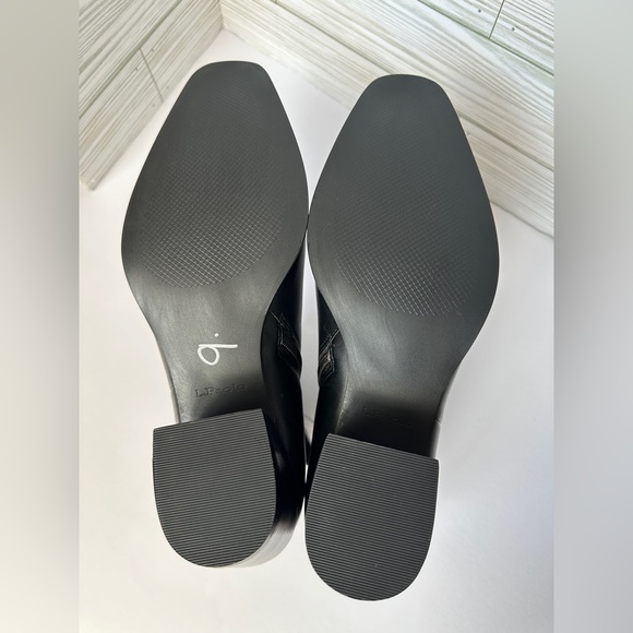 LINEA PAOLO BLACK LEATHER ANKLE BOOTS 2.4” Sz 9 - Picture 4 of 5